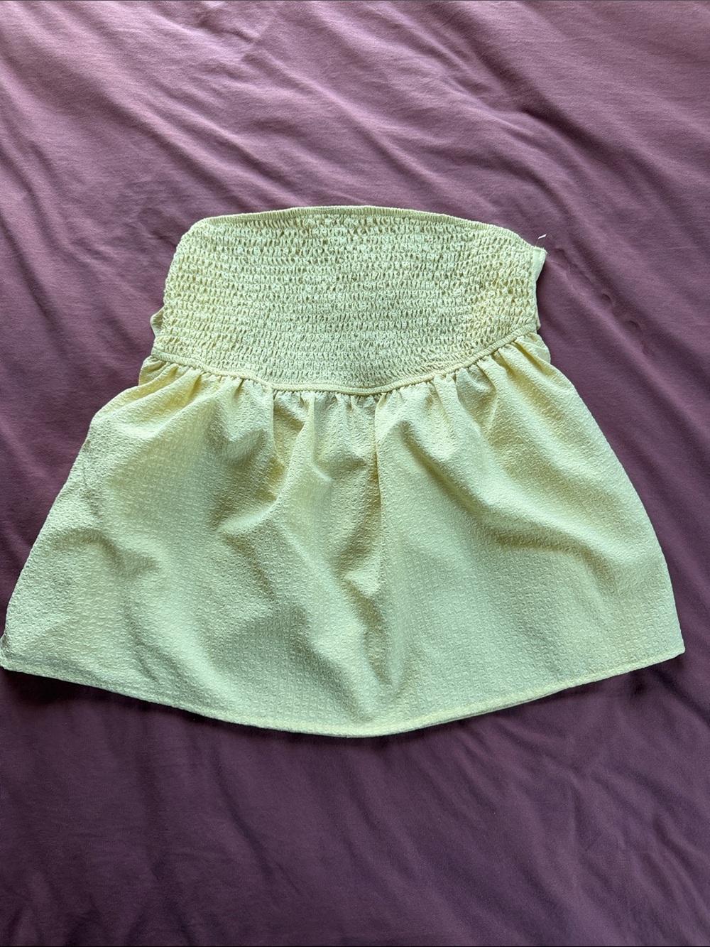Strapless Smocked Circle Skirt — Light Yellow